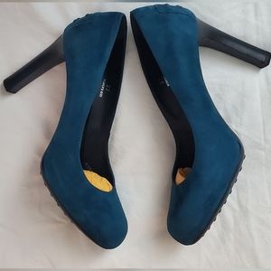 Tod's Gommino Blue Suede Pumps Heels